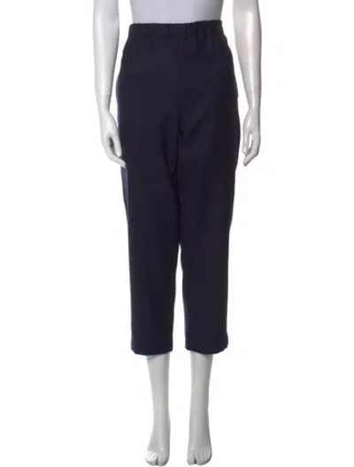 Pre-owned Marni Wool Straight Leg Pants In Blue