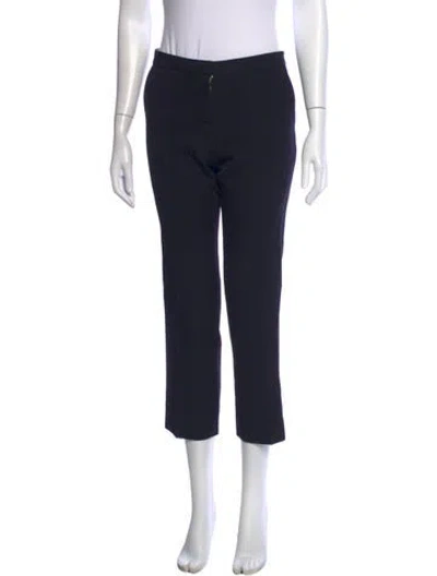 Pre-owned Marni Wool Straight Leg Pants In Blue