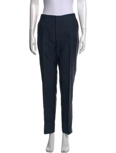 Pre-owned Marni Wool Straight Leg Pants In Blue