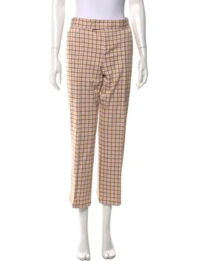 Pre-owned Marni Wool Straight Leg Pants In Pink