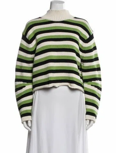 Pre-owned Marni Wool Striped Sweater In Green