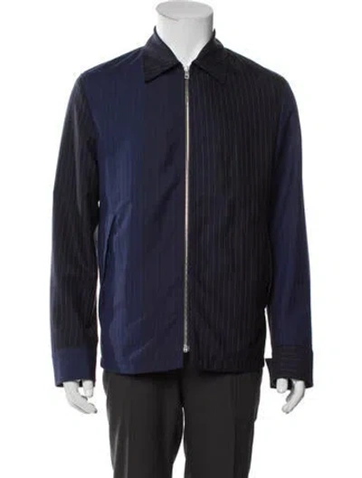 Pre-owned Marni Wool Striped Windbreaker In Blue