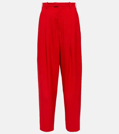 Marni Wool Tapered Pants In Red