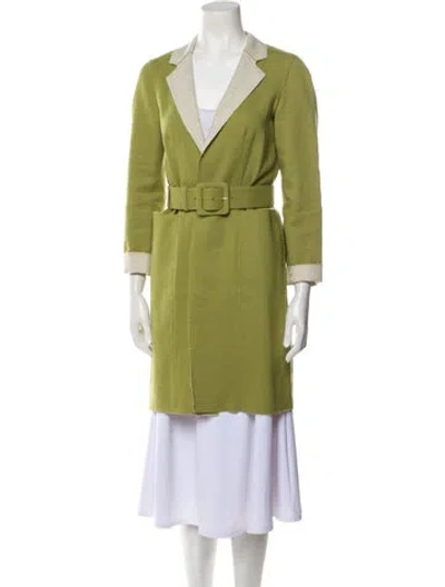 Pre-owned Marni Wool Trench Coat In Green