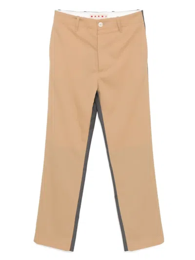 Marni Wool Trousers In Brown