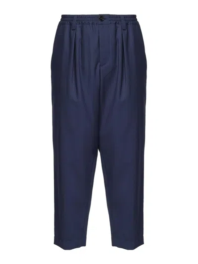 Marni Wool Trousers In Blue