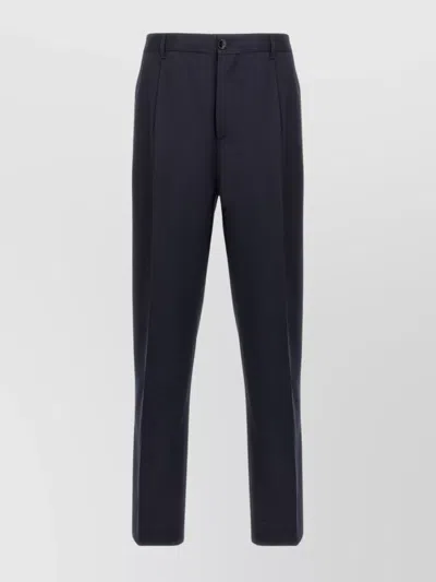 Marni Wool Trousers With Back Pockets And Belt Loops In Black