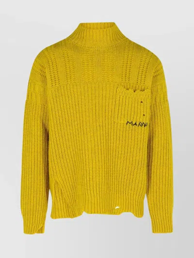 MARNI WOOL TURTLENECK SWEATER POCKET