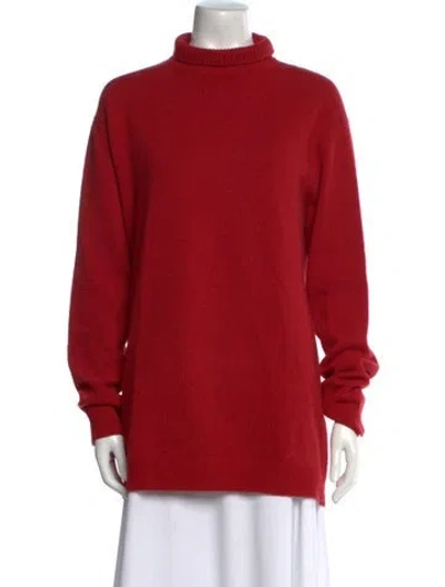 Pre-owned Marni Wool Turtleneck Sweater In Red