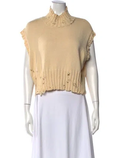 Pre-owned Marni Wool Turtleneck Sweater In Yellow