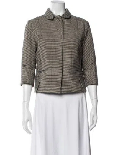 Pre-owned Marni Wool Tweed Pattern Blazer In Black/white