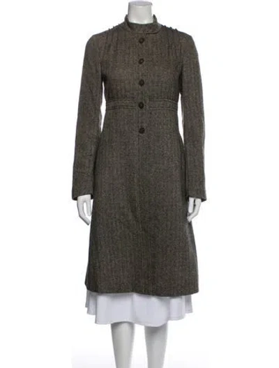 Pre-owned Marni Wool Tweed Pattern Coat In Neutral