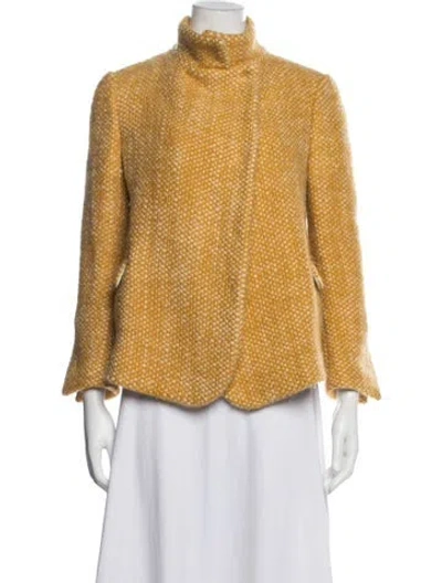 Pre-owned Marni Wool Tweed Pattern Jacket In Yellow