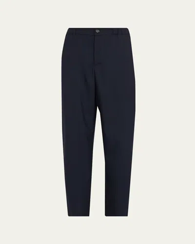 Marni Wool Twill Tapered-leg Ankle Trousers In Blue