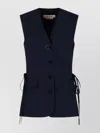Marni Wool Vest With Slits On The Sides In Blue