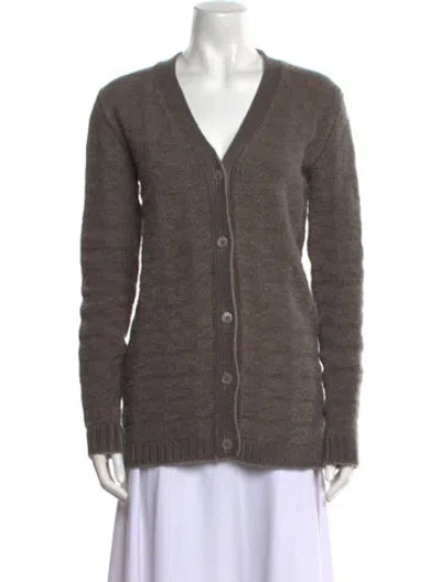 Pre-owned Marni Wool V-neck Sweater In Gray