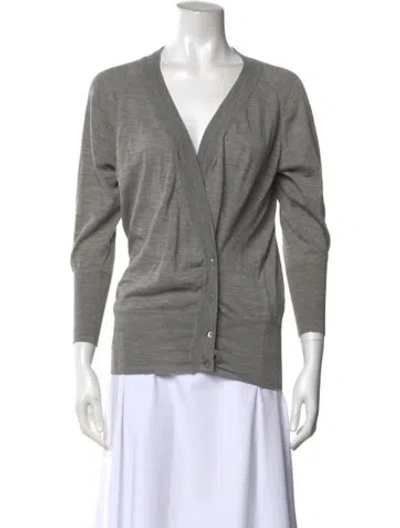 Pre-owned Marni Wool V-neck Sweater In Gray