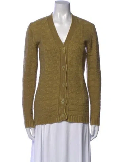 Pre-owned Marni Wool V-neck Sweater In Green