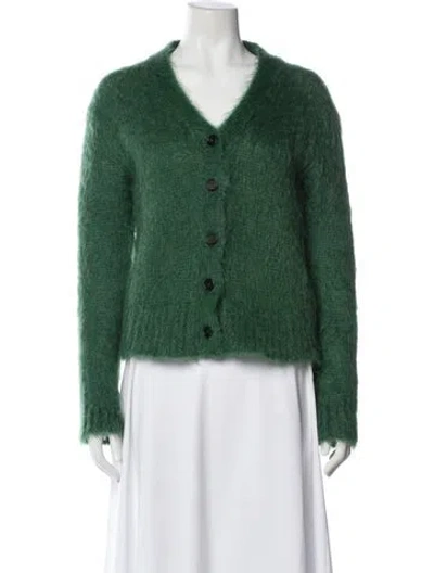 Pre-owned Marni Wool V-neck Sweater In Green