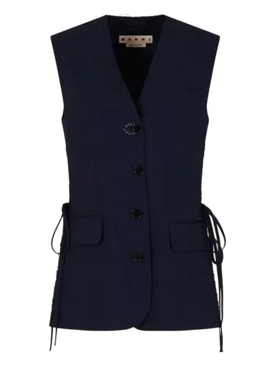 MARNI MARNI WOOL WAISTCOAT WITH SIDE SLITS CLOTHING