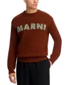 Marni Wool With Alpaca Boucle Logo Sweater In Multi