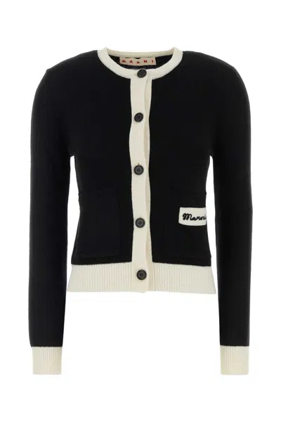 Marni Wool-blend Cardigan In Black