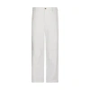 Marni Workwear Gabardine Wide Leg Trousers With Zip Details Off White