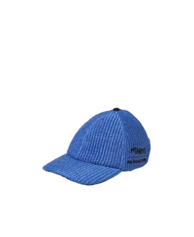 Marni Woven Baseball Cap In Blue
