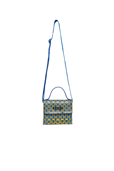 Marni Kids' Woven Joy Macro Bag In Blue