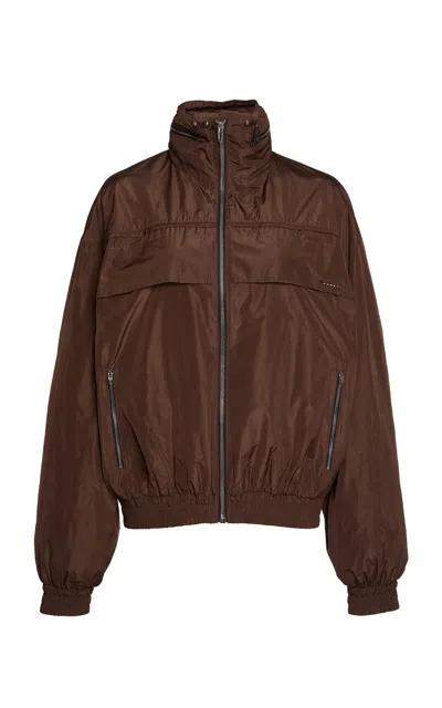 Marni Woven Parka Jacket In Brown
