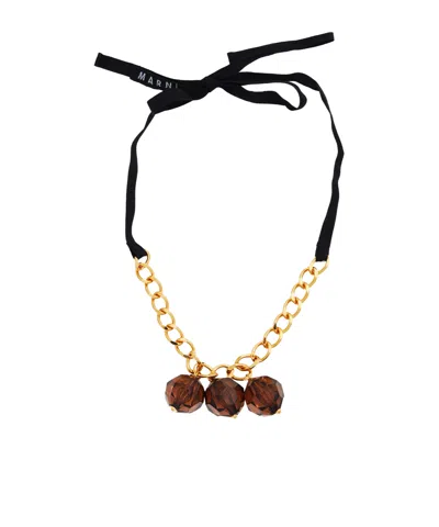 Marni Woven Pendant Necklace In Neutral
