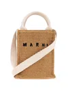 Marni Mini Logo Motif Raffia Handbag