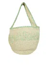 Marni Woven Shoulder Bag With Rounded Silhouette And Mint Green Accents In Multi