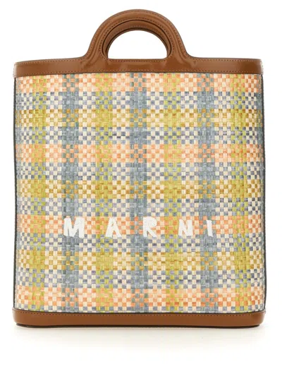 MARNI WOVEN TROPICALIA BAG WITH CALF LEATHER TRIM