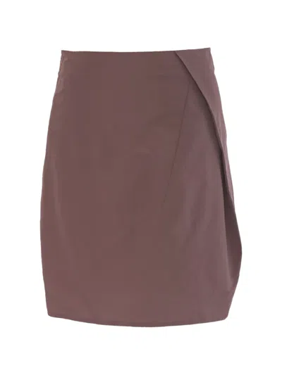 Pre-owned Marni Wrap Mini Skirt In Brown