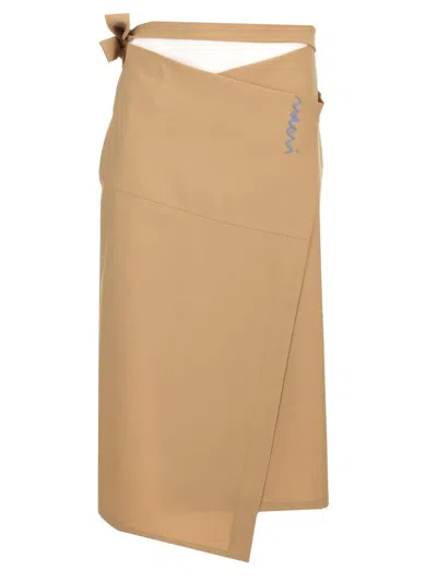 MARNI WRAP SKIRT SKIRTS BEIGE