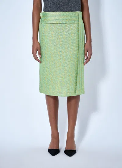 Marni Wrap-effect Midi Skirt In Green