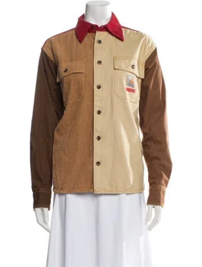 Pre-owned Marni X Carhartt Colorblock Pattern Jacket In Brown/red