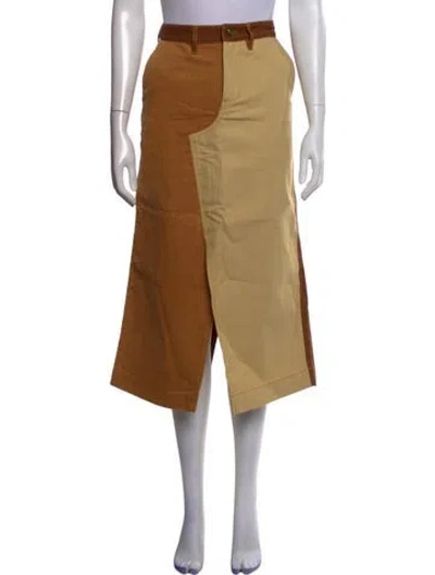 Pre-owned Marni X Carhartt Colorblock Pattern Midi Length Skirt In Brown