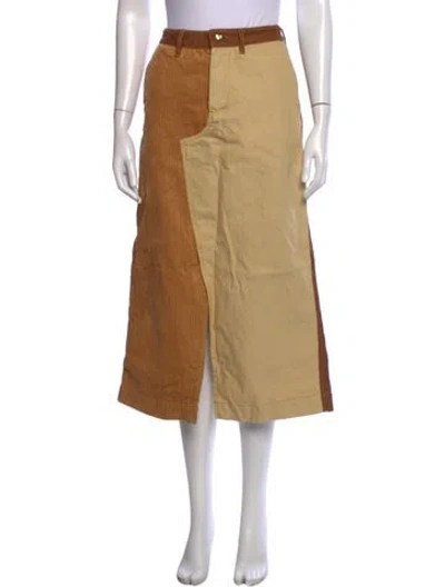 Pre-owned Marni X Carhartt Colorblock Pattern Midi Length Skirt In Brown