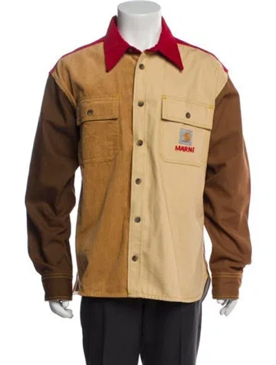 Pre-owned Marni X Carhartt Colorblock Pattern Utility Jacket In Brown