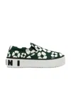 Marni Carhartt Floral-printed Slip On Sneakers With Embossed Logo In White