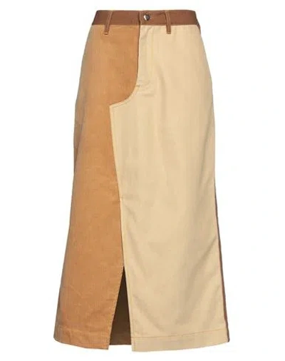 Marni X Carhartt Wip Woman Midi Skirt Camel Size S Cotton In Beige