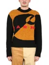 Marni X Carhartt Crossneck Ribbed Sweater For Men In Multicolour