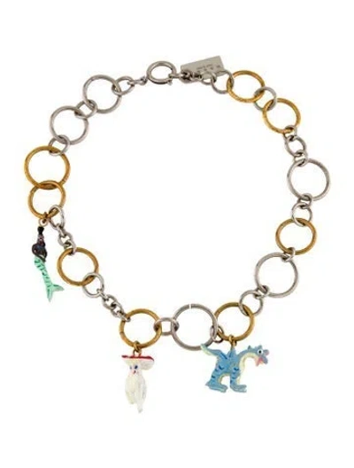 Pre-owned Marni X Flaminia Veronesi Enamel Charm Necklace, 15" In Multi