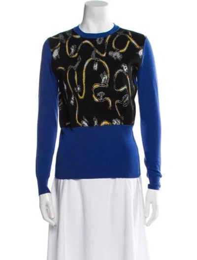 Pre-owned Marni X Frank Navin Virgin Wool Printed Sweater In Blue