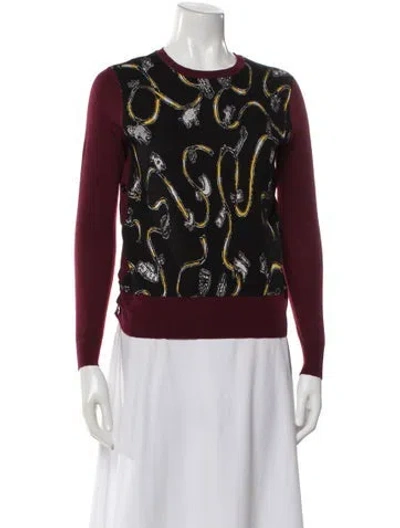 Pre-owned Marni X Frank Navin Virgin Wool Printed Sweater In Burgundy
