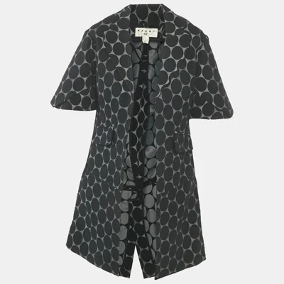 Pre-owned Marni X H & M Black Dots Jacquard Open Front Jacket Xs