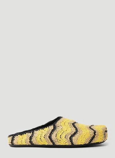 Marni X No Vacancy Fussbet Sabot Raffia Mules In Multi