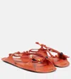 Marni Beaded Strappy Sandals In Brick